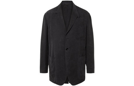 GIORGIO ARMANI FW22 Notch Lapel Single-Breasted Long Sleeve Suit Jacket Men's Black