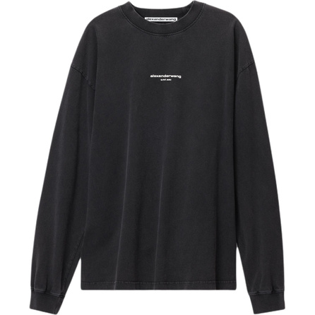 Alexander Wang SS26 Logo Print Long-Sleeve Casual T-Shirt Men's