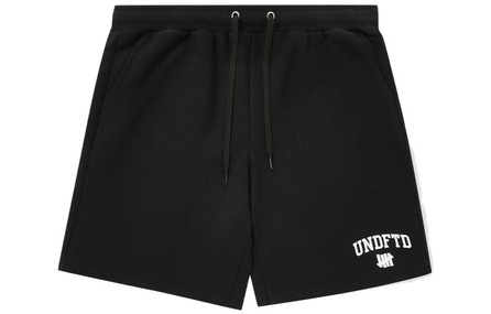 UNDEFEATED Brand Logo Pattern Print Loose Straight Leg Drawstring Waist Shorts Unisex