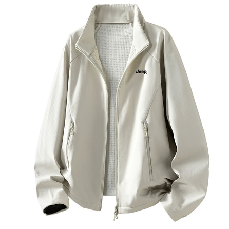Jeep American Mountain Style Outdoor Daily Commute Cycling Windproof Water-Repellent Wear-Resistant Breathable Moisture-Permeable Lightweight Hiking Mountaineering Functional Style Design Minimalist Long Sleeve Warm Casual Softshell Jacket Unisex