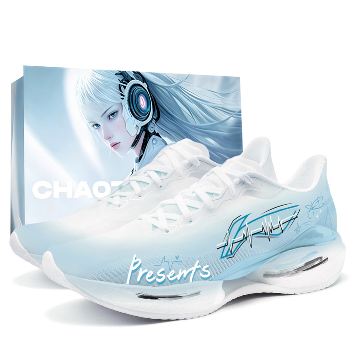 Custom SneakersLiNing Ultra Light 22 Gift Bag Edition Heartbeat Pulse Shock-Absorbing Wear-Resistant Low-Top Casual Marathon Training Physical Test Exam Racing City Commute Running Shoes Men's White Blue