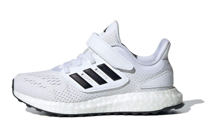 Adidas Pure Boost Cushioning Wear-Resistant Low-Top Running Shoes White Black Kids'