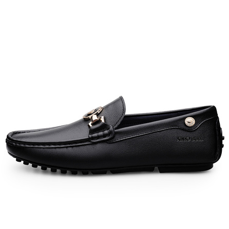 XIMO BULL Top Grain Leather Men's Slip-On Versatile Soft Sole Trendy Large Size Fashion Young Business Casual Versatile Driving Shoes