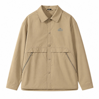Jeep Casual Series Mountain Peak Lapel Simple Casual Sports Comfortable Versatile Vintage Design Sense Large Pocket Drop Shoulder Genderless American Street Workwear Jacket Unisex хаки