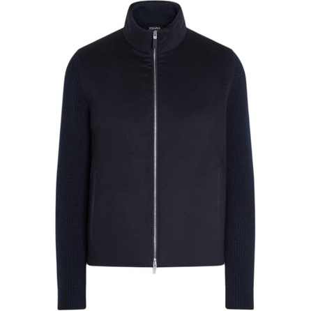 Zegna OASI Cashmere Series Regular Fit Half-Ribbed Hem Jacket Coat Men's