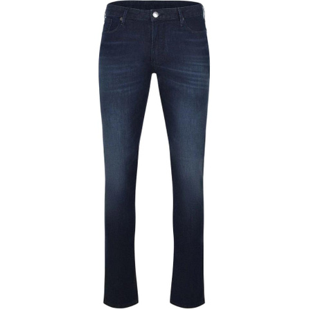 EMPORIO ARMANI Mid-Rise Slim Fit Zip-Fly Jeans Men's Dark Blue