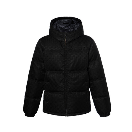 GUCCI 2025 Early Fall Series Solid Color Zipper Hooded Long Sleeve Cotton Jacket Men's