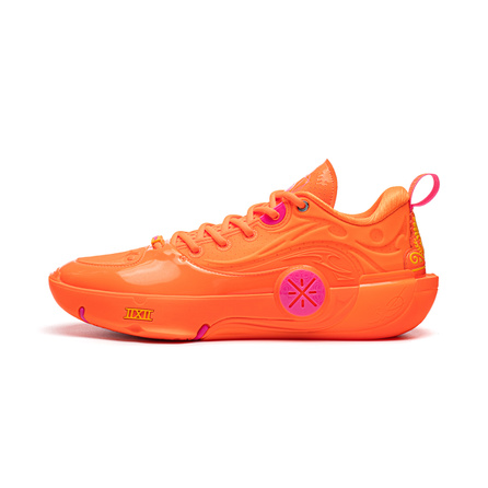 LiNing WOW12 Wade's Way 12 Shining Double-Layer Ultra Boom Technology Carbon Plate Flexible Stable Support Wrap Anti-Twist Cushioning Non-Slip Wear-Resistant Breathable Rebound Grip Low-Top Basketball Shoes Men's Fluorescent Orange
