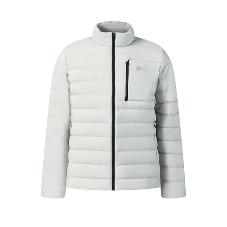 FILA WHITE Classic Minimalist Casual Daily Commute Versatile Lightweight Warm Stand Collar Down Jacket Men's Carbon Silver Grey