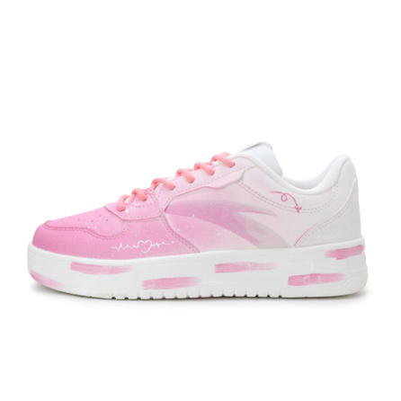 [Custom Sneakers] Anta Lifestyle Series Heartbeat Ripples Fashion Versatile Leather Airbrush Lightweight Breathable Low-Top Skate Shoes Unisex