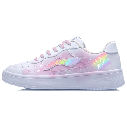 Custom LiNing Unisex Low-Top Casual Sneakers White Pink