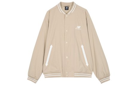 New Balance Logo Print Sports Woven Loose Jacket Men's Khaki
