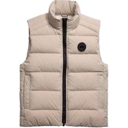 Canada Goose Crofton Series Black Label Waterproof Wear-Resistant Stand Collar Zipper Sleeveless Lightweight Down Vest Men's Limestone