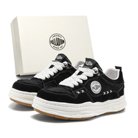 Palladium Summer Suede Retro Fashionable Trendy Melted Sole Shoes Personalized Brushed Fringe Thick Sole Height Increase 5cm Anti-Slip Wear-Resistant Breathable Sports Casual Commute Street Hip-Hop Skateboard Couple Skate Shoes Men's Черный [Рекомендуется использовать коровье антивельветное полотно на размер меньше]