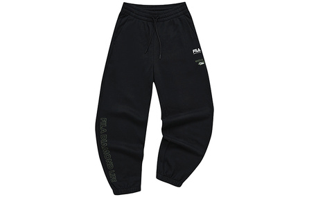 FILA FUSION BASEBALL Series Knitted Sweatpants Men's Pitch Black