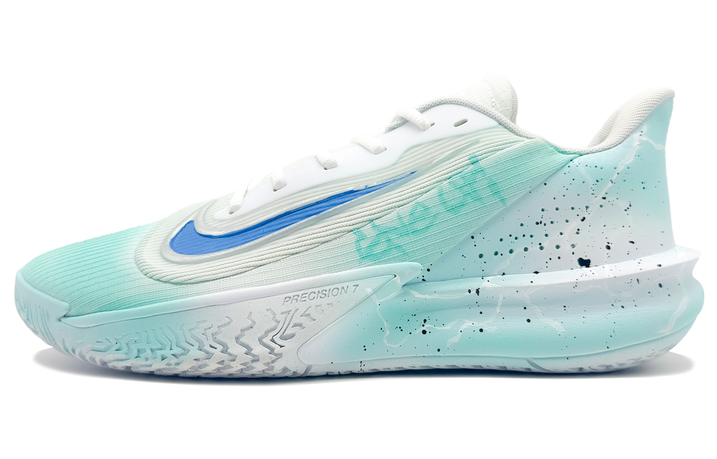 Custom Sneakers Nike Precision 7 'Shallow Bay Mist Island' Trendy Personalized Fresh Water Light Gradient Spray Fresh Dopamine Wear-Resistant Low-Top Basketball Shoes Men's Mint Green