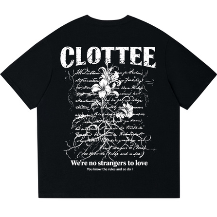 CLOT X CLOTTEE 320G Retro Hand-Painted Flowers American High Street Fashion Minimalist Comfortable Breathable Versatile Preppy Style Loose Drop Shoulder Crew Neck Couple Short Sleeve T-Shirt Unisex