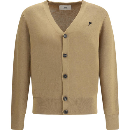 AMIPARIS Logo Single-Breasted Long Sleeve Ribbed Hem Knit Sweater Men's