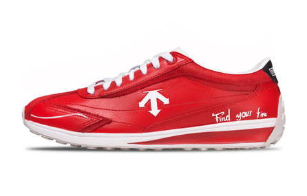 [Custom Sneakers] DESCENTE Cron Racer Versatile Comfortable Wear-Resistant Low-Top Casual Shoes Unisex White Red