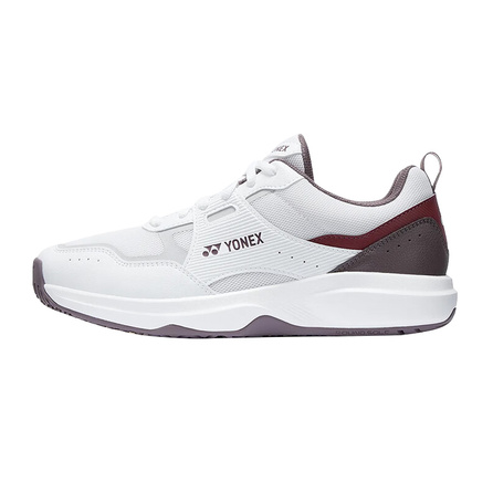 YONEX Synthetic Leather Fabric Comfortable Sport Fashion Cushioning Wear-Resistant Breathable Low-Top Tennis Shoes Unisex White Red
