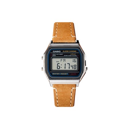 Custom Watch CASIO Modified Series Retro Knight Quartz Movement Leather Strap Japanese Korean Watch Unisex Grey Dial