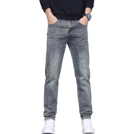 Jeep American Retro Vibe Washed Distressed Premium Straight-Leg Pants Fashion Minimalist Comfortable Breathable Narrow Version Height-Enhancing Slimming Light Business Daily Versatile Jeans Unisex