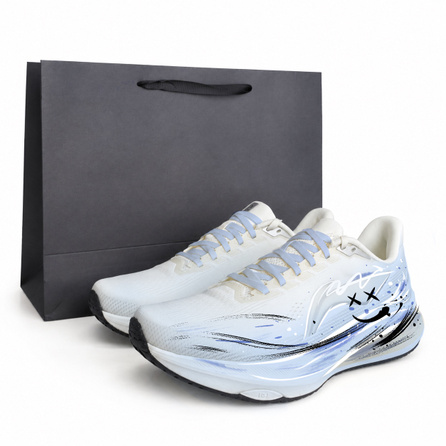 [Custom Sneakers] LiNing ChiTu 9 Canglan Disqualification Gift Bag Edition Hand-Painted Graffiti Outdoor Campus Shock-Absorbing Wear-Resistant Non-Slip Low-Top Tu Physical Test Running Shoes Unisex Blue White