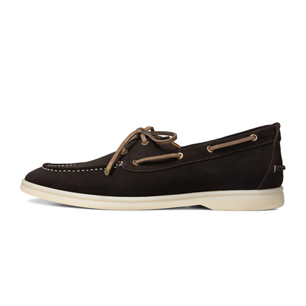 THOM WILLS Suede British Retro Slip-On Lace-Up Soft Leather Loafers Men's