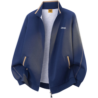 Jeep Casual Series Outdoor Mountain Style Comfortable Minimalist Lightweight Personalized Stand Collar Solid Color Jacket Unisex Темно-синий