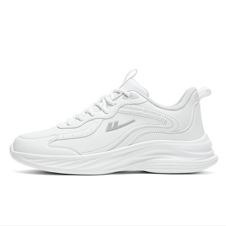 Warrior Fleece-Lined Thickened Winter Anti-Cold Cotton Shoes Sport Versatile Trendy Couple Casual Slip-Resistant Warm Low-Top Running Shoes Unisex White Grey