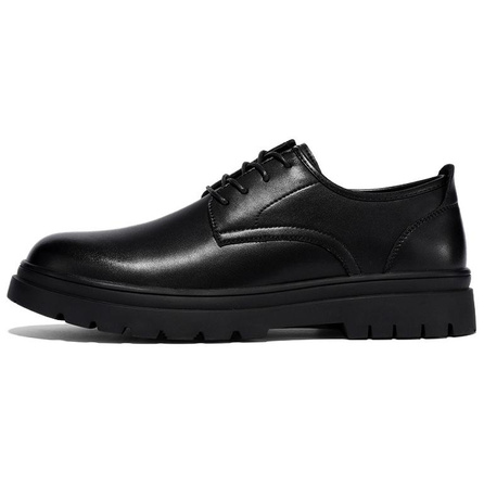 Playboy Thick Sole Comfortable Business Commute British Style Versatile Casual Leather Shoes Men's Black