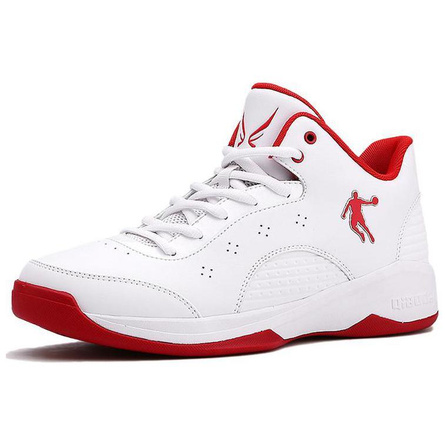 QIAODAN Durable Breathable Low-Top Basketball Shoes Men's White