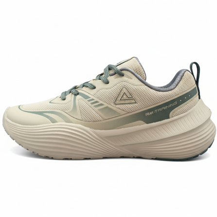 Peak Classic Heritage Retro Thick-Soled Casual Shoes Soft Sole Lightweight Comfortable Cushioning Anti-Slip Waterproof Height-Increasing Low-Top Dad Shoes Men's Stone Green