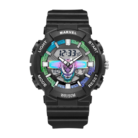 MARVEL Energy Collection Electronic Movement TPU Strap Chinese Watches Men's Watches Black Dial MV-81126-B