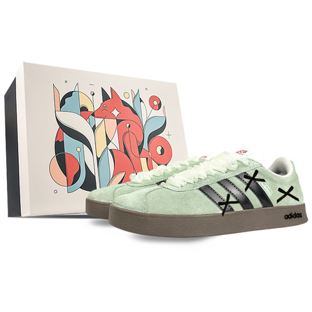 Adidas Neo Anti-Slip Wear-Resistant Low-Top Skateboard Shoes Unisex Green