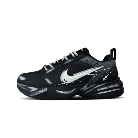 Nike Air Monarch 4 'Dawn' Dark Custom Sneakers Men's Black Silver