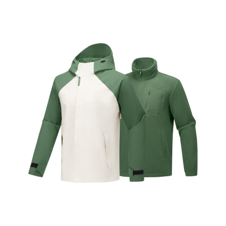 Skechers Cube Series 3-in-1 Fleece Lining Outdoor Sport Casual Commute Versatile Loose Comfortable Waterproof Windproof Breathable Wear-Resistant Warm Water-Repellent Shell Jacket Unisex
