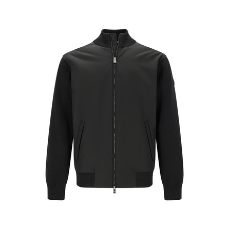 HUGO BOSS Double B Small Logo Zipper Knitted Padded Casual Jacket Men's