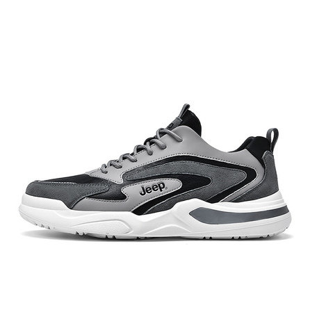 Jeep Cushioning Wear-Resistant Low-Top Running Shoes Men's Gray