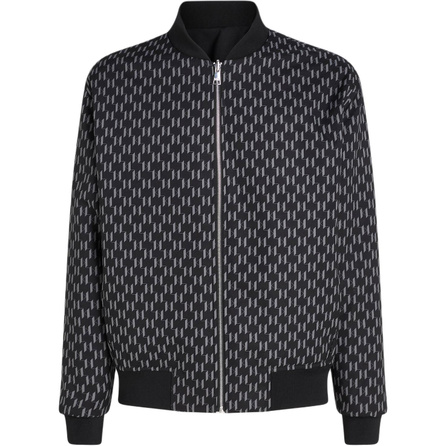 KARL LAGERFELD Urban Street Social Reversible Baseball Collar Long Sleeve Jacket Men's Black