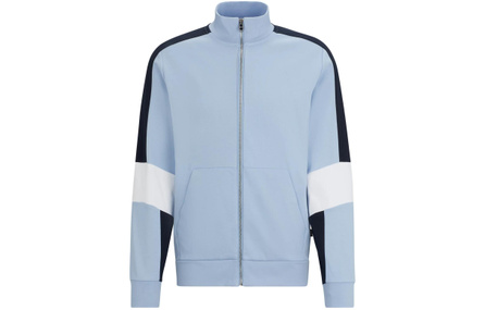 HUGO BOSS Cotton-Blend Zip-Up Sweatshirt With Colour-Blocking Jackets Coats Men's Light Blue