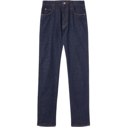 Loro Piana FW24 Solid Color Straight Leg Pocket Jeans Men's Navy Blue