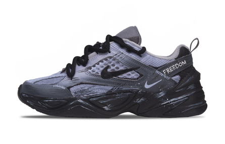 [Custom Sneakers] Nike M2K Tekno Night Escape Trend Versatile Durable Breathable Sweat-Absorbent Low-Top Dad Shoes Unisex Black Gray