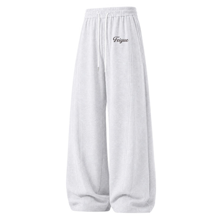 Feiyue American Retro Old Money Curved Blade Diagonal Cut Spring Autumn Drape Loose Comfortable Breathable Versatile Sports Pants Casual Pants Unisex