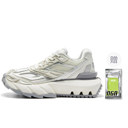 OGR Armored Collection Low-Top Chunky Sneakers Unisex Milk White Gray