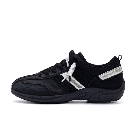 HUANQIU Shoes Unique Height-Increasing Racing Shoes PU Dexun Shoes Men's Trendy Fashion Korean Style Thick Sole Casual Sports Shoes Wrapping Lightweight Low-Top Skate Shoes Men's Black