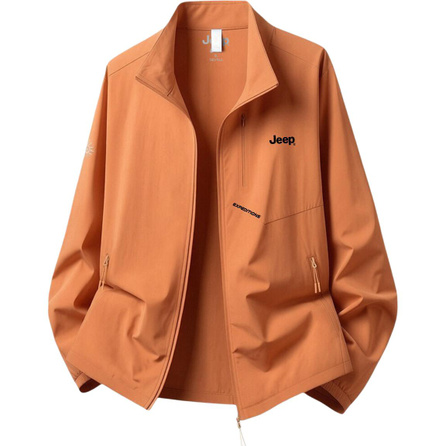 Jeep Casual Series UPF50+ Water-Repellent Raw Yarn Lightweight Moisture-Wicking Breathable UV Protection Heat Dissipation Elastic Outdoor Sports Cycling Skin-Friendly Soft Zipper Structure Casual Hiking Stand Collar Ice Feel Jacket Sun Protection Clothing