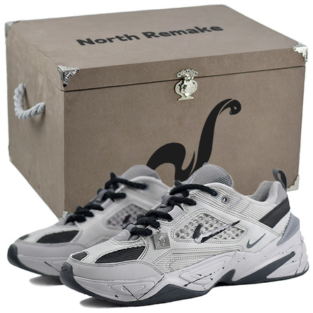 Nike M2K Tekno Anti Slip Wear Resistant Low Top Chunky Sneakers Unisex Gray