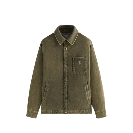 KITH FW24 Washed Corduroy Brixton Puffed Shirt Jacket Jackets Coats Men's Green