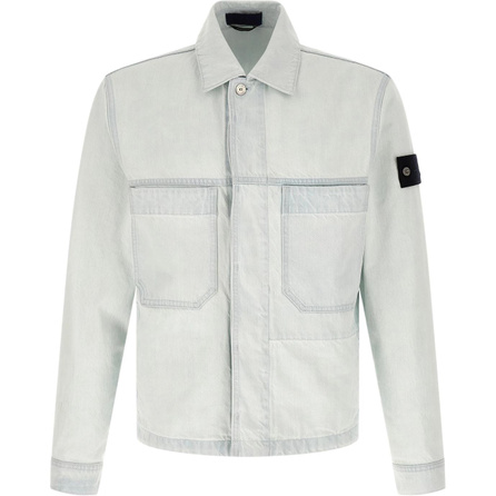 STONE ISLAND SS26 Denim Research Collection Logo Invisible Button Long Sleeve Denim Jacket Men's